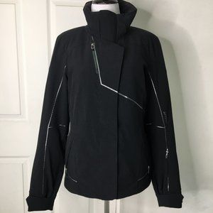 Spyder Womens Snow Zip Jacket Size 8 Black Reflective Turtleneck Size 8